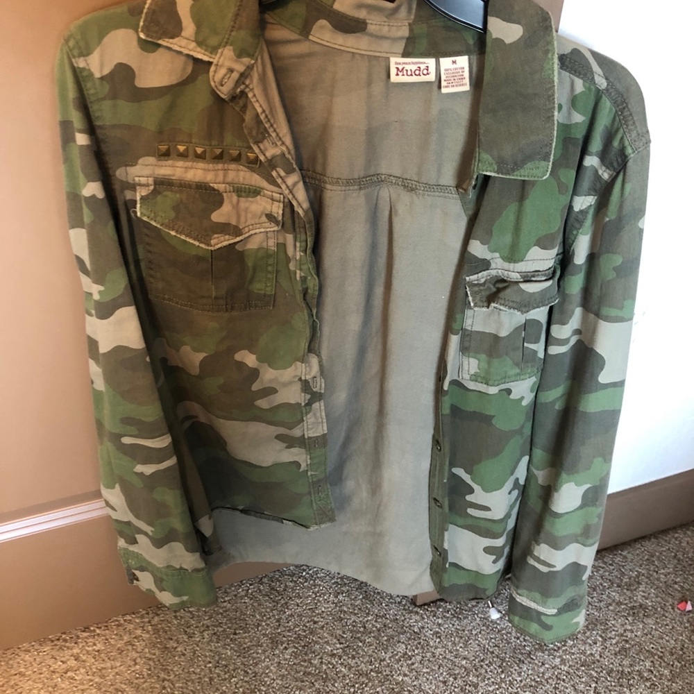 Mudd camo button up shirt